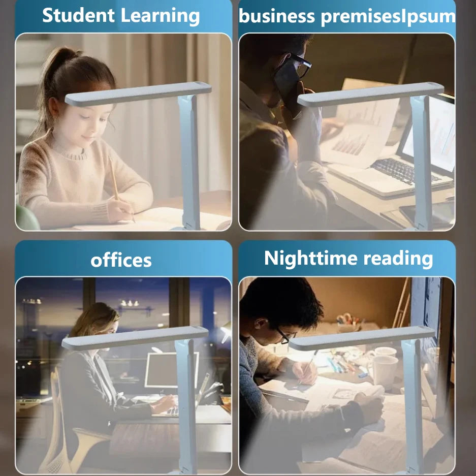 Plastic Desk Lamp With Eye Protection Foldable USB Dimming