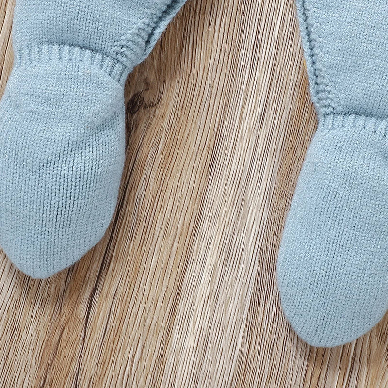 Newborn Baby Romper Knitted Infant Children Clothes Fashion Striped 0-9M Overalls Boy Girl Jumpsuit Long Sleeve Autumn Foot Wrap