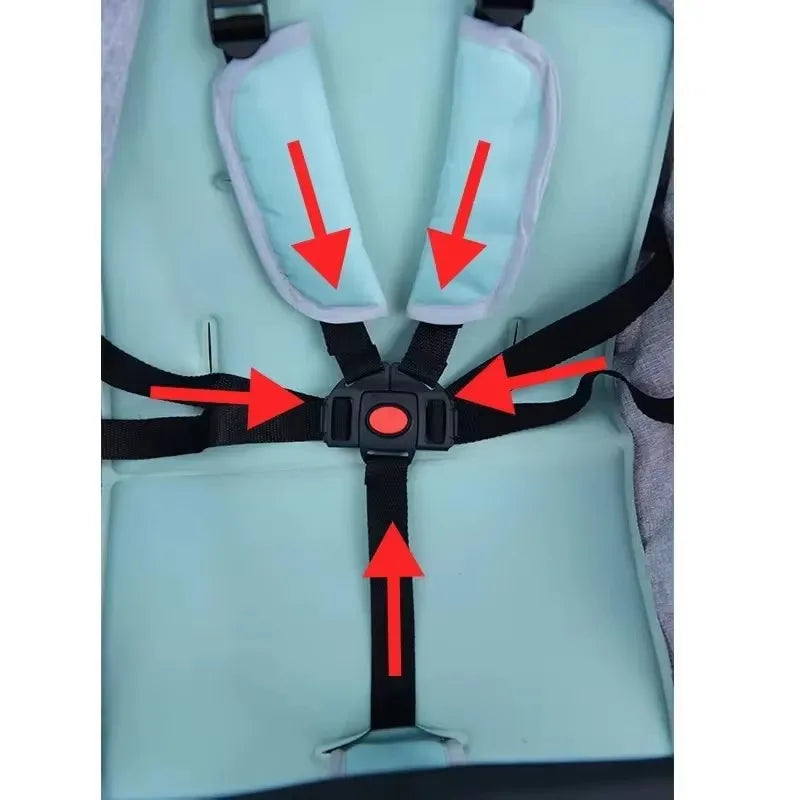 3 Baby Stroller With Rubber Wheel, Foldable Triplets Strollers