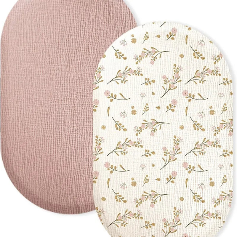 Two Pack Breathable Cotton Baby Crib Fitted Sheets Universal 32x17 Inches Soft and Cozy For Your Newborn