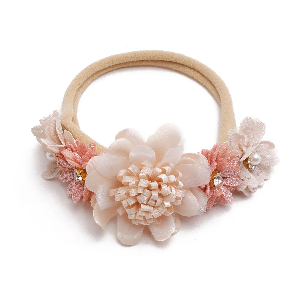 Beautiful Lovely Baby Flower Headbands Newborn Head Band for 0-12 Months Infant Headband Boutique Headwear High Elastic