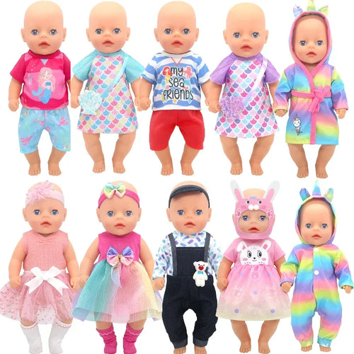 14" Baby Doll Girl Boy Clothes Overall 36cm Doll Outfit Rompers Toys Clothing