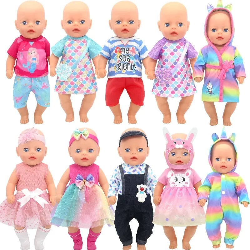 14" Baby Doll Girl Boy Clothes Overall 36cm Doll Outfit Rompers Toys Clothing