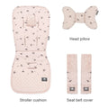 Stroller Cushion & Head Pillow & Seat Belt Cover 3Pcs/Set Universal Pram Pad Soft Cotton Double Sides Usable Baby Accessories