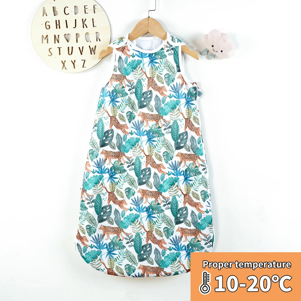 Baby Sleeping Bag Polyester Warm Breathable Capless Hood-Free Zipper