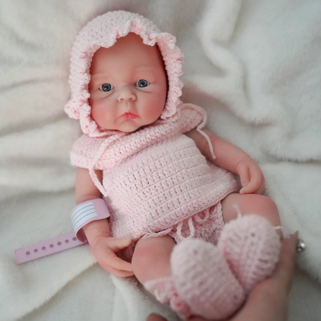 reborn baby dolls 12 inch Cute Full Body Soft Silicone Baby Doll Girl Lifelike Reborn babies pink clothes with Doll Accessories