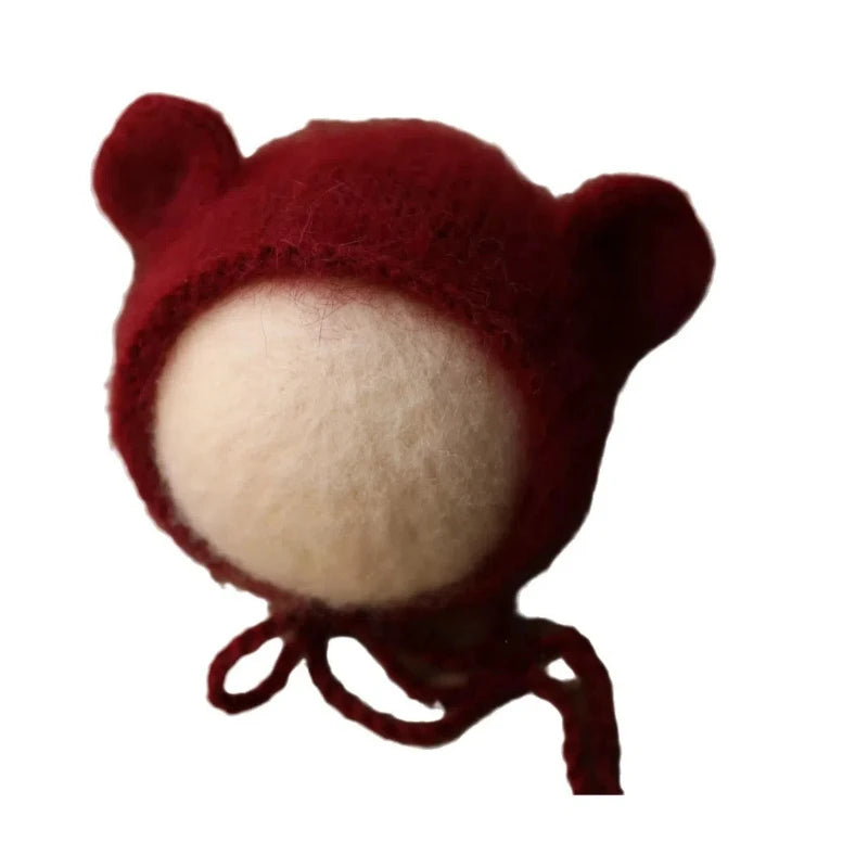 Newborn Cute Little Bear Hat Newborn Photography Props Knit Baby Girl Boy Bear Hat Baby Photography Props Aceessries