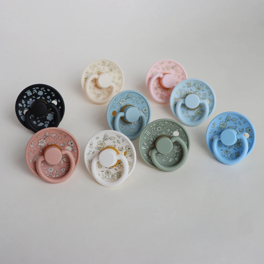 Erduo Floral Newborn Infant Baby Care Shower Gift Latex Rubber Sucking Nipple Pacifier Babies Soother Dummy Pacifiers for Baby 0