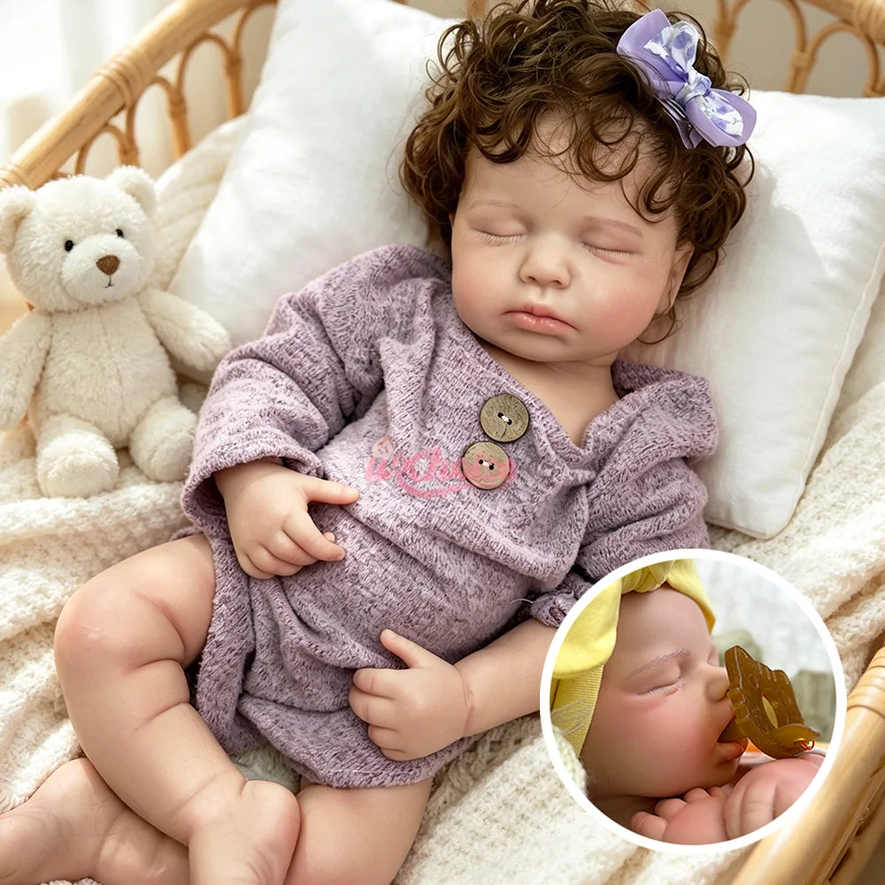 20" Realistic Full Silicone Reborn Baby Boy/Girl Rooted Hair Soft Newborn Doll Open Mouth Pacifier For Christmas Surprise Gift