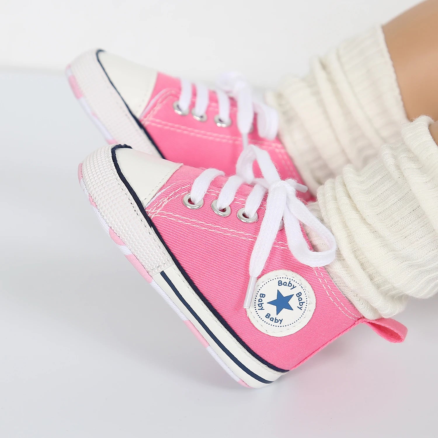 0-18M Baby Canvas Shoes Men and Women Multicolour Classic Baby Casual Shoes Anti-slip Soft Sole First Pair Toddler Infant Shoes
