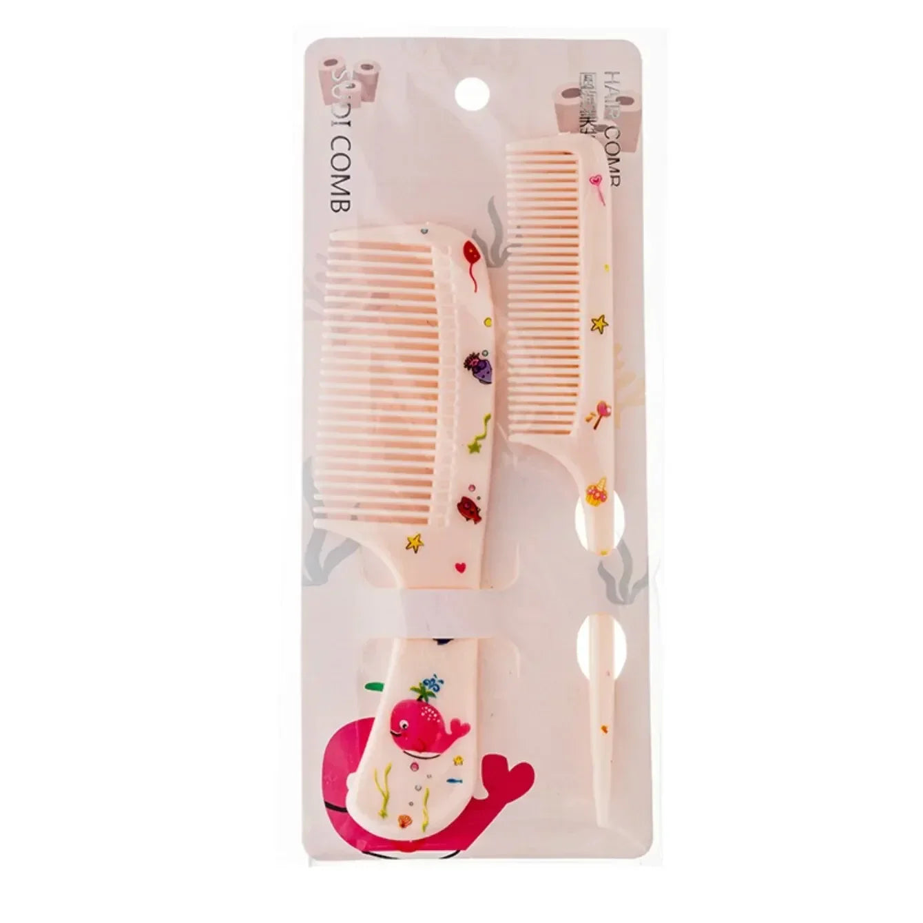 Portable Anti Static Plastic Hair Comb Set For Girls And Kids 2 Piece Cartoon Baby Hair Styling Tools