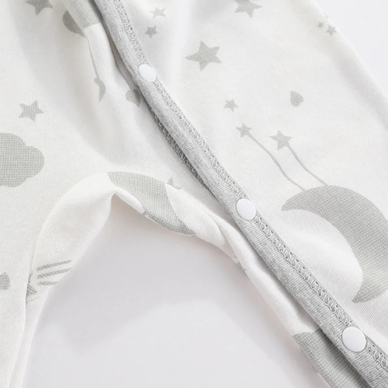 Newborn Bodysuit Cotton Autumn and Winter Long Sleeve Baby Onesies Soft Baby Clothes Footed Onesies Cartoon Boys Romper 0-9Month