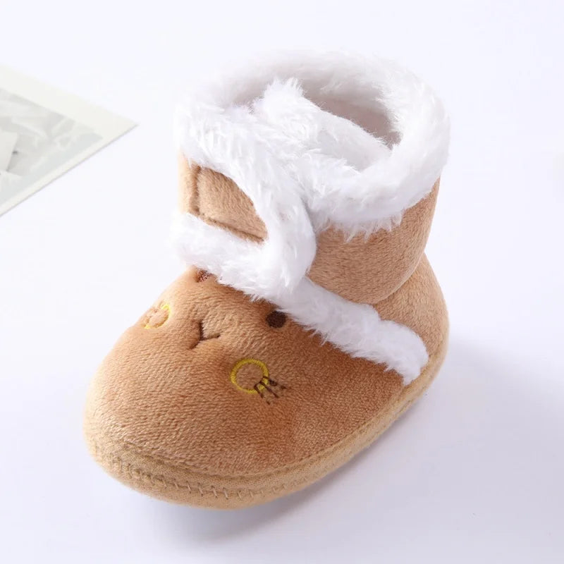 Newborn Baby Girl Boy Shoes First Walkers Winter Thick Warm Infant Baby Shoes Cute Toddler Baby Shoes for Girls Boys 0-9Month