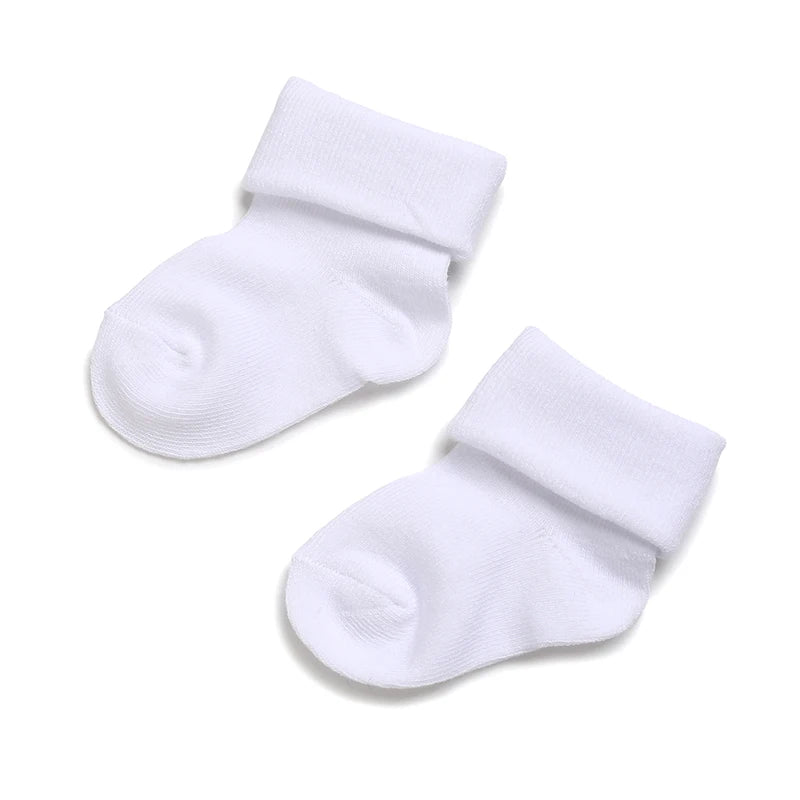 4 Pairs of Cute Lace Cotton Baby Socks 0-1 Years Old Boys and Girls Short Socks Newborn White