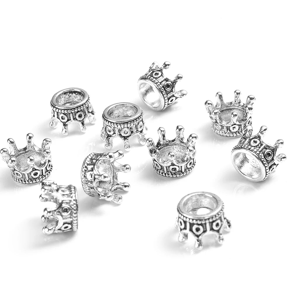 Crown Shape End Bead Caps For Jewelry DIY Bracelets 6x9mm 12mm Gold Silver Plated
