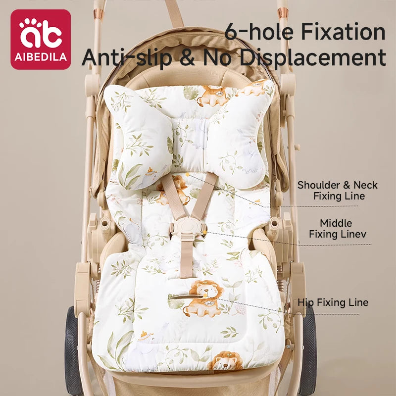 Stroller Cushion Head Pillow Support Sleeve Pram Pad Soft Thickened Cotton Baby Carriage Accessories Warm Baby Stroller Seat