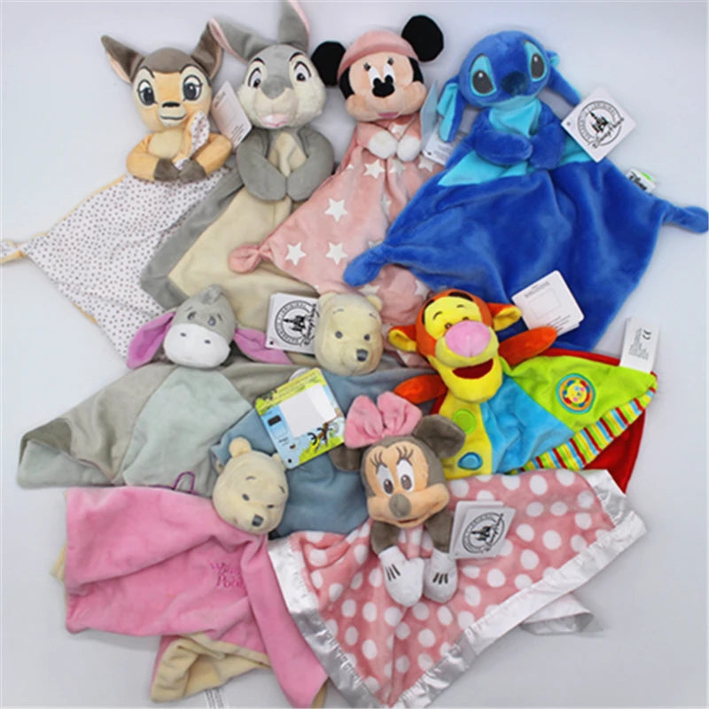 Disney pooh minnie mouse stitch Tigger bambi plush soft baby blanket toys Children Gifts baby soft  blanket toys animal toys