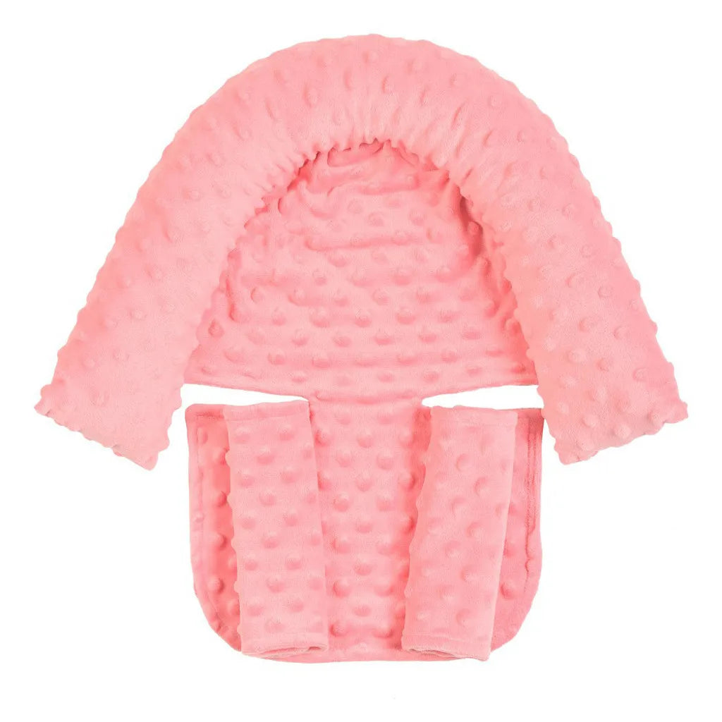 Car Seat Head Support Pillow Soft Dot Fleece Seat Belt Cover