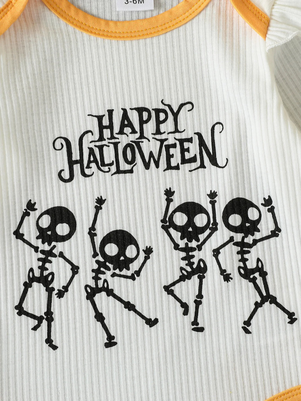 3Pcs Autumn Halloween Infant Baby Girl Boys Outfit Print Long Sleeve Romper Pants Fall Cute Streetwear Clothes Set+Hat