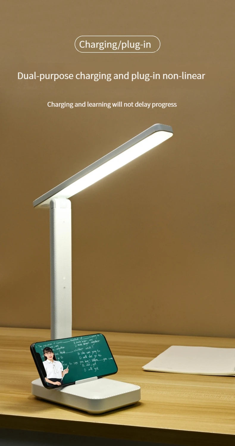 Plastic Desk Lamp With Eye Protection Foldable USB Dimming