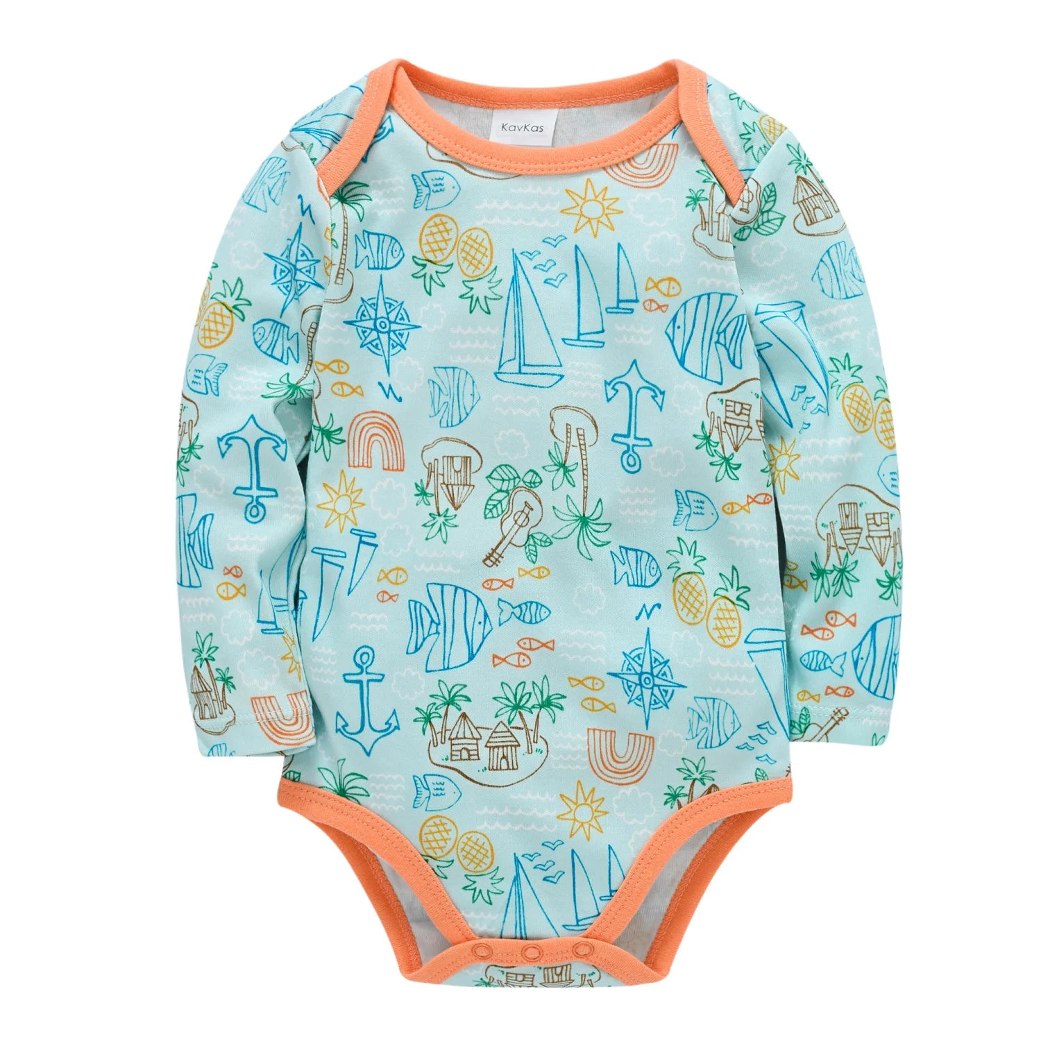 Baby Boys Cotton Bodysuit One Piece Long Sleeve Jumpsuit Breathable Newborn Body Suit Playsuit