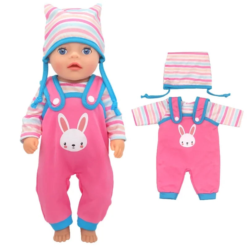 14" Baby Doll Girl Boy Clothes Overall 36cm Doll Outfit Rompers Toys Clothing