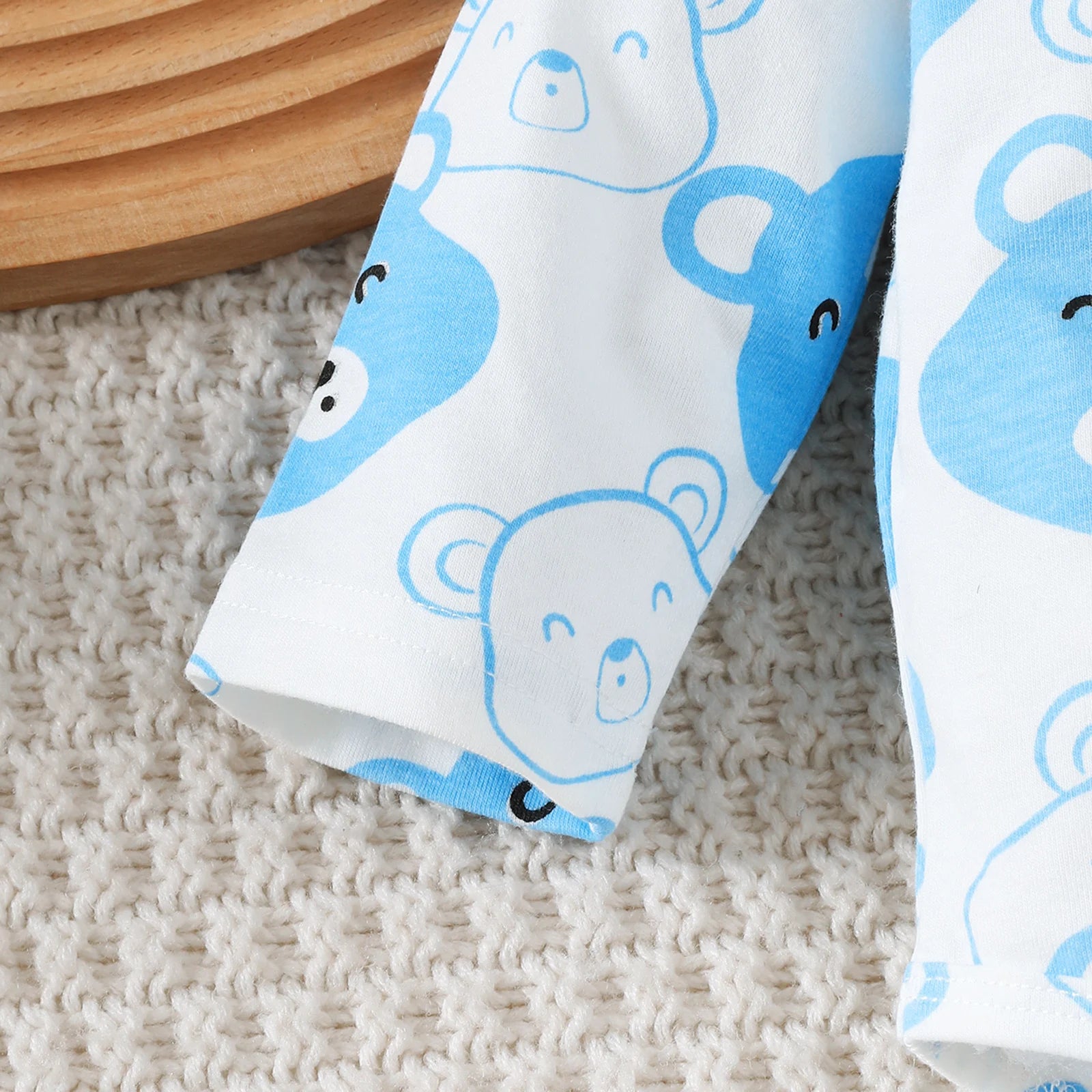 Newborn Baby Boy Set Little Bear Long Sleeved Jumpsuit+Long Pants+Hat+Socks 4Pcs/Set 0-9 Month Baby Boy Spring and Autumn Set
