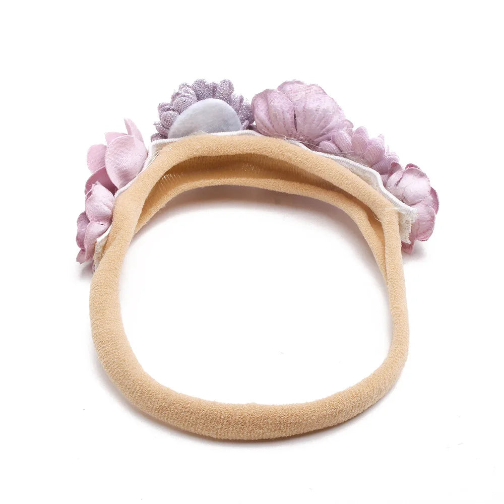 Beautiful Lovely Baby Flower Headbands Newborn Head Band for 0-12 Months Infant Headband Boutique Headwear High Elastic