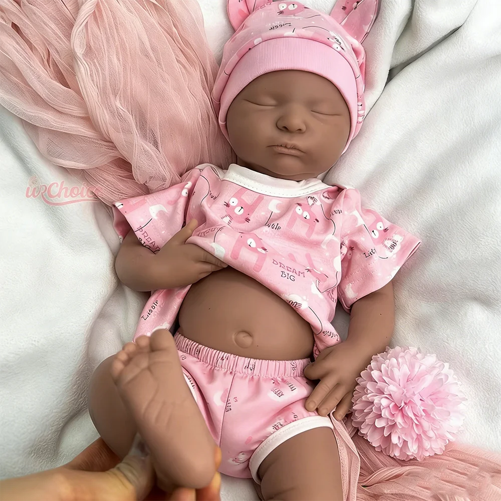 Newborn Silicone Baby Doll Full Body Weighted Hand Painted Reborn Doll Closed Eyes Lifelike Girl Collectibles DIY Reborne Artist