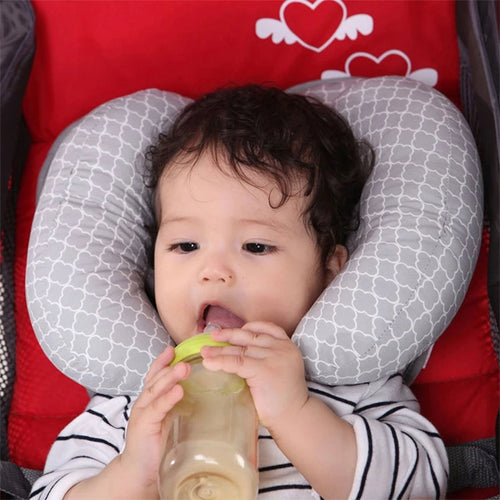 Baby Car Seat Neck Pillow 100% Cotton U-Shape Support Ages 1–3