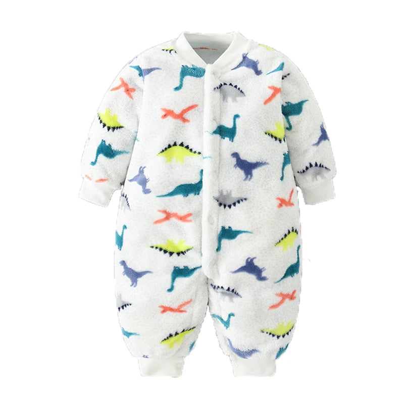 Unisex Baby Romper Jumpsuit Soft Flannel 0 To 18 Months Spring Winter Clothes For Newborns