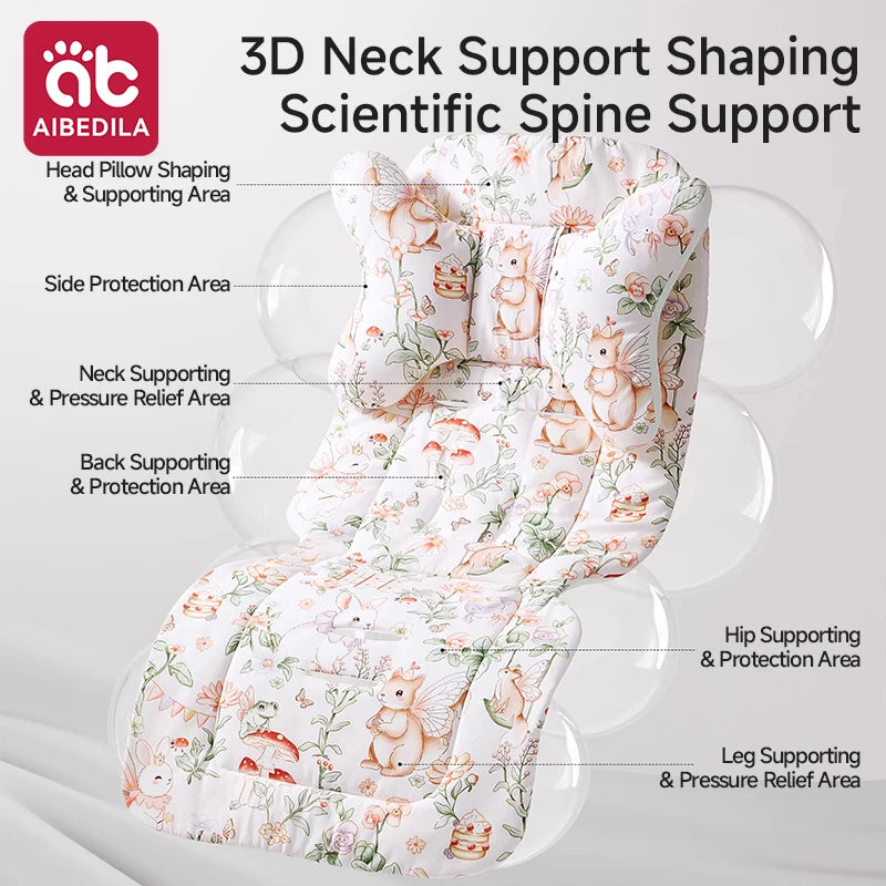 Stroller Cushion Head Pillow Support Sleeve Pram Pad Soft Thickened Cotton Baby Carriage Accessories Warm Baby Stroller Seat