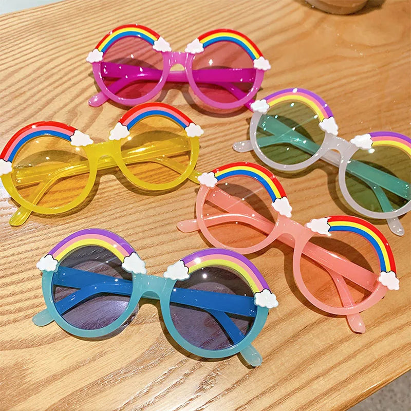 New Children Fashion Sunglasses Girls Boys Decorate Rainbow Sun Glasses Cute Baby Outdoor Sunshade Eyewear UV400 Gafas De Sol