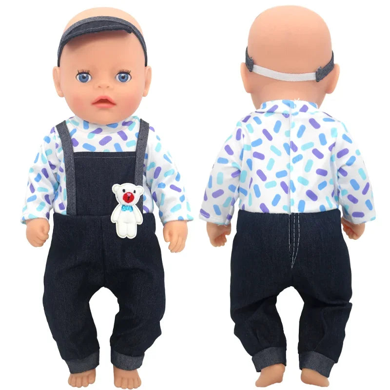 14 Inch Baby Doll Pink Dress 36cm Girl Doll Clothes Outfit Rompers Toys Clothing