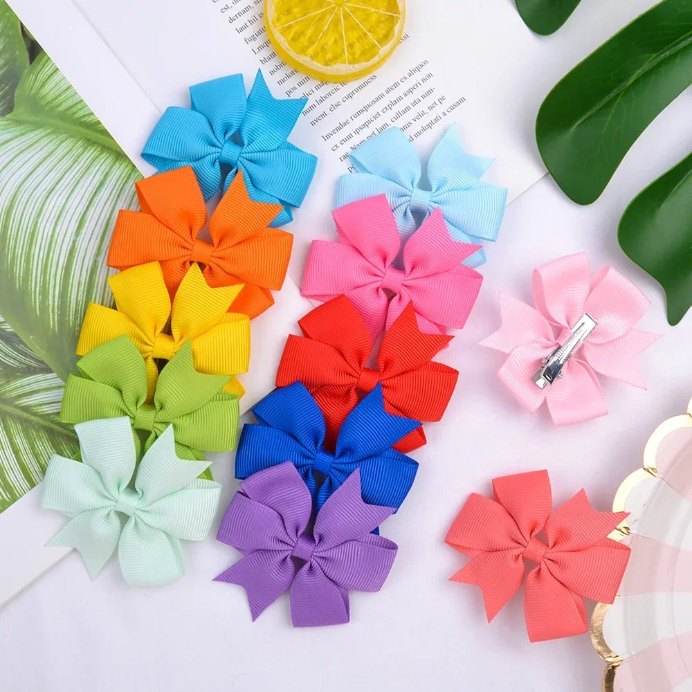 BABY BOWS 20/40/60PCS 2.3'' Grosgrain Ribbon Bows Hair Clips Set for Girl Random Color Bow Hairgripes Headwear Hair Accessories