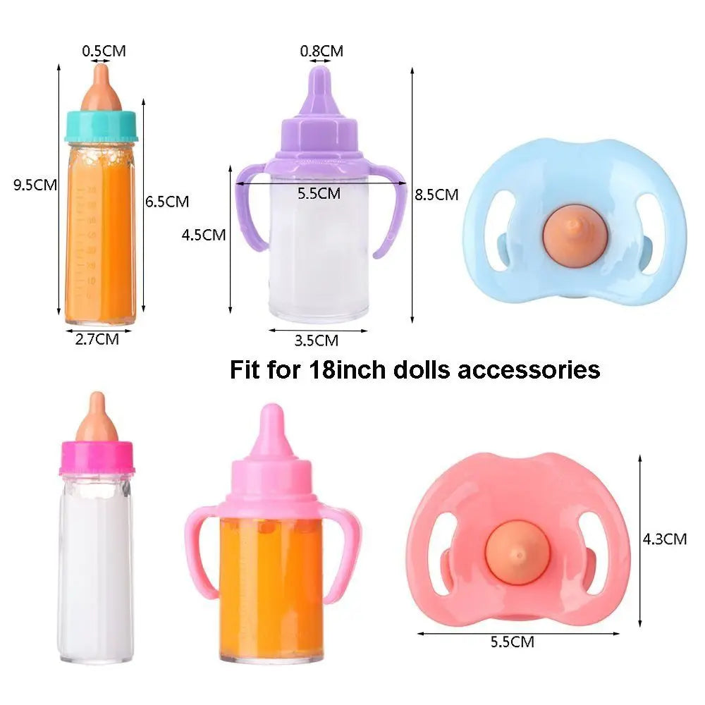 with Pacifier Bibs Magic Milk Juice Bottles fit Newborn Dolls Multistyles Plastic Nipple Bottle Reborn Cute Dolls Accessories