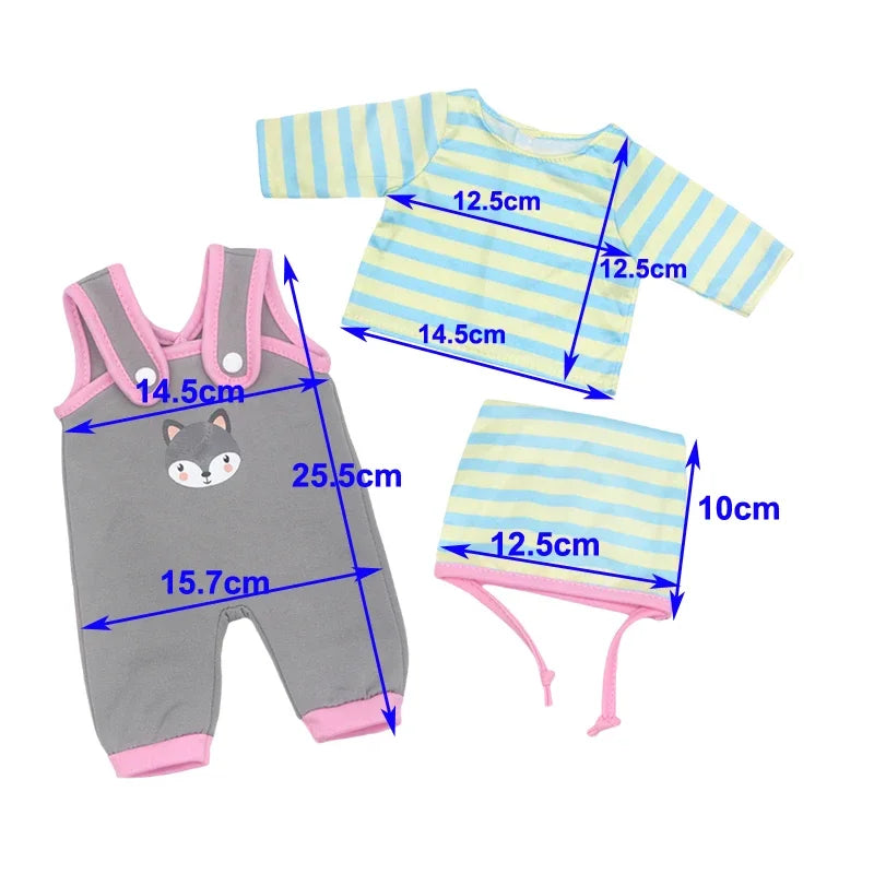 14 Inch Baby Doll Pink Dress 36cm Girl Doll Clothes Outfit Rompers Toys Clothing