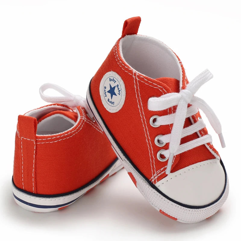 0-18M Baby Canvas Shoes Men and Women Multicolour Classic Baby Casual Shoes Anti-slip Soft Sole First Pair Toddler Infant Shoes