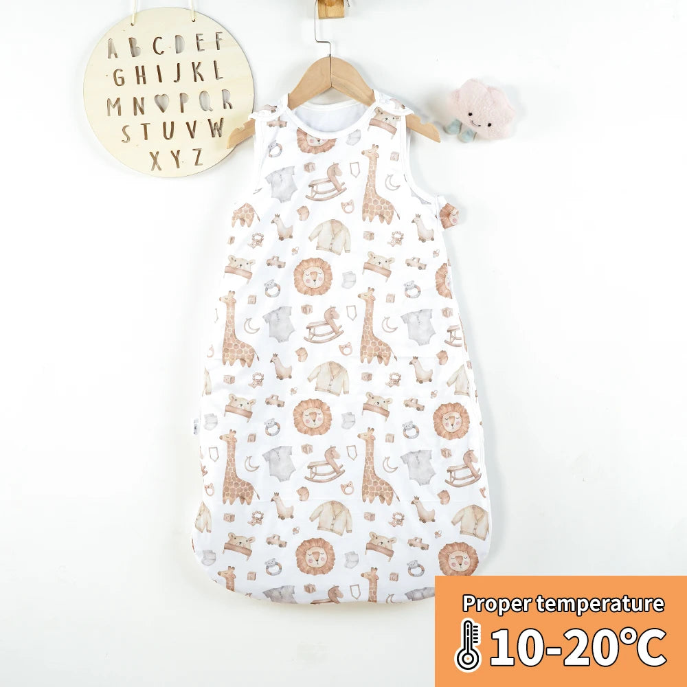 Baby Sleeping Bag Polyester Warm Breathable Capless Hood-Free Zipper