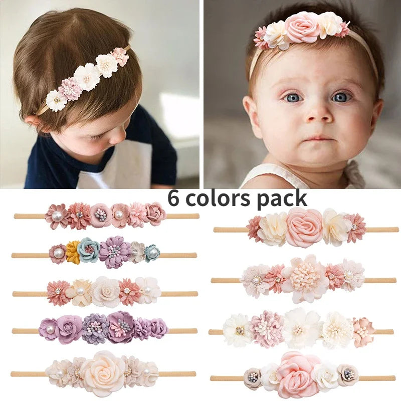Headbands Cotton Floral Breathable Elastic For Newborns 0-12 Months