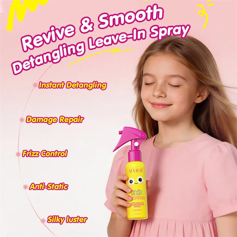 Kids Hair Detangler Spray 100ml Leave-In Conditioning Elixir for Tangle-Free Hair Adds Shine & Moisture Breakage & Reduces Frizz