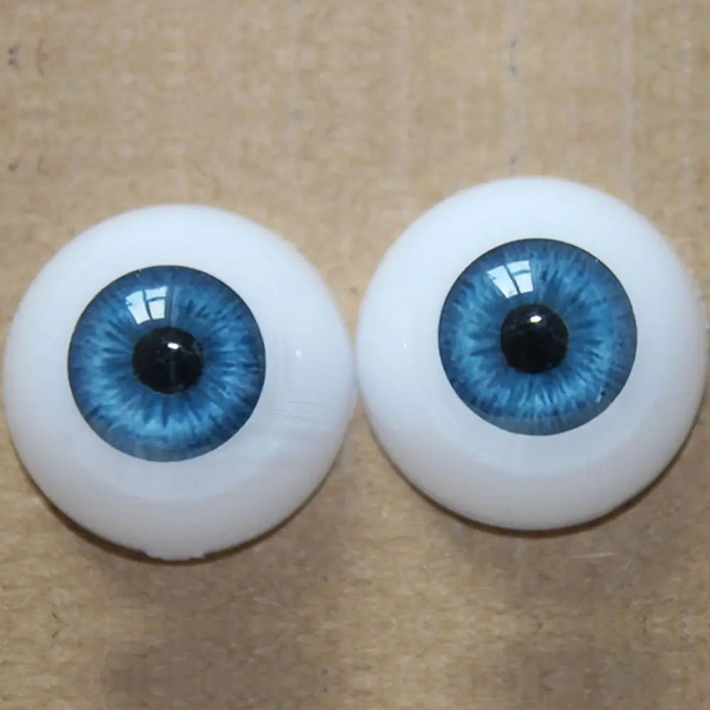 Realistic Half Round Doll Eyes Acrylic Grey and Brown Flat Back
