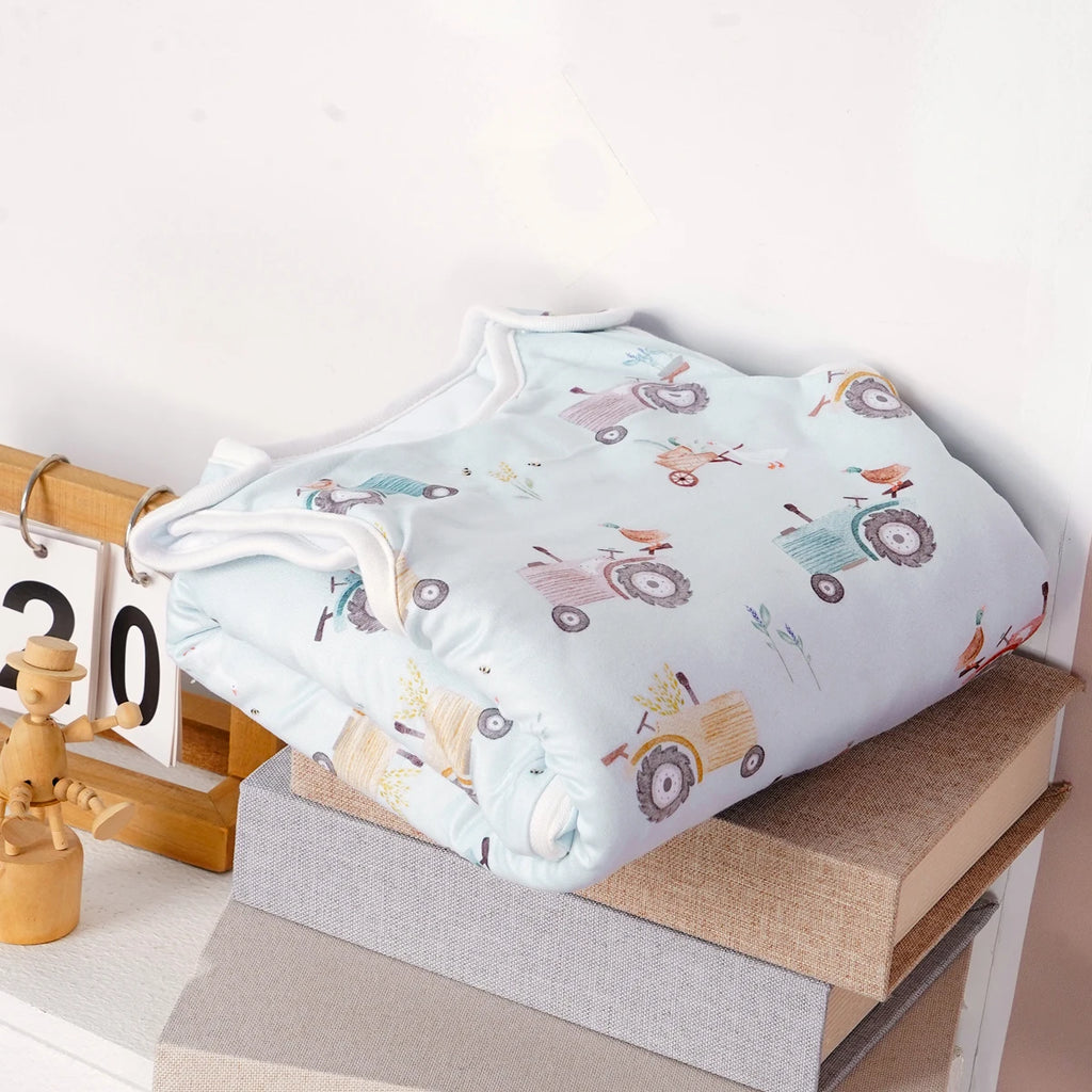 HappyFlute Baby Sleeping Bag Bamboo Cotton Warm Wearable Blanket Winter Print Vest Sleep Sack For Newborn