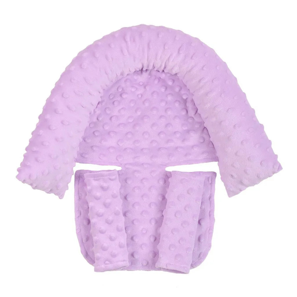 Car Seat Head Support Pillow Soft Dot Fleece Seat Belt Cover