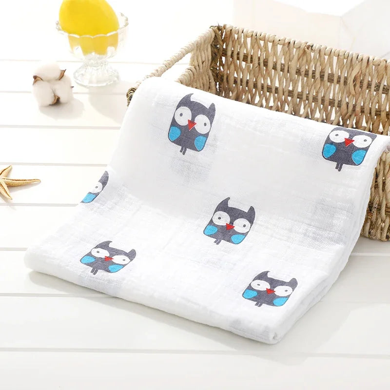 Baby Blanket Wrap Muslin Cotton And Bamboo Natural Two-Layer