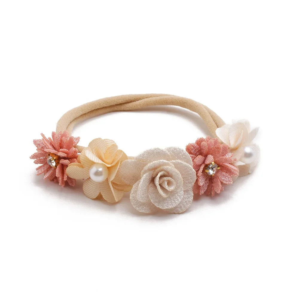 Headbands Cotton Floral Breathable Elastic For Newborns 0-12 Months