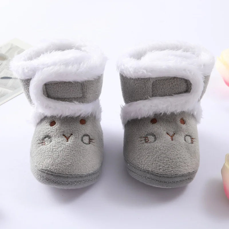 Newborn Baby Girl Boy Shoes First Walkers Winter Thick Warm Infant Baby Shoes Cute Toddler Baby Shoes for Girls Boys 0-9Month