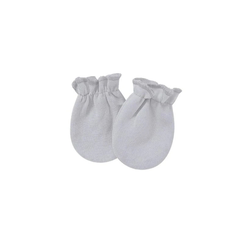 JU64 1 Pair Baby Anti Scratching Soft Cotton Gloves Newborn for Protection Face Scratch Hands Gloves Solid Color No Scratch M