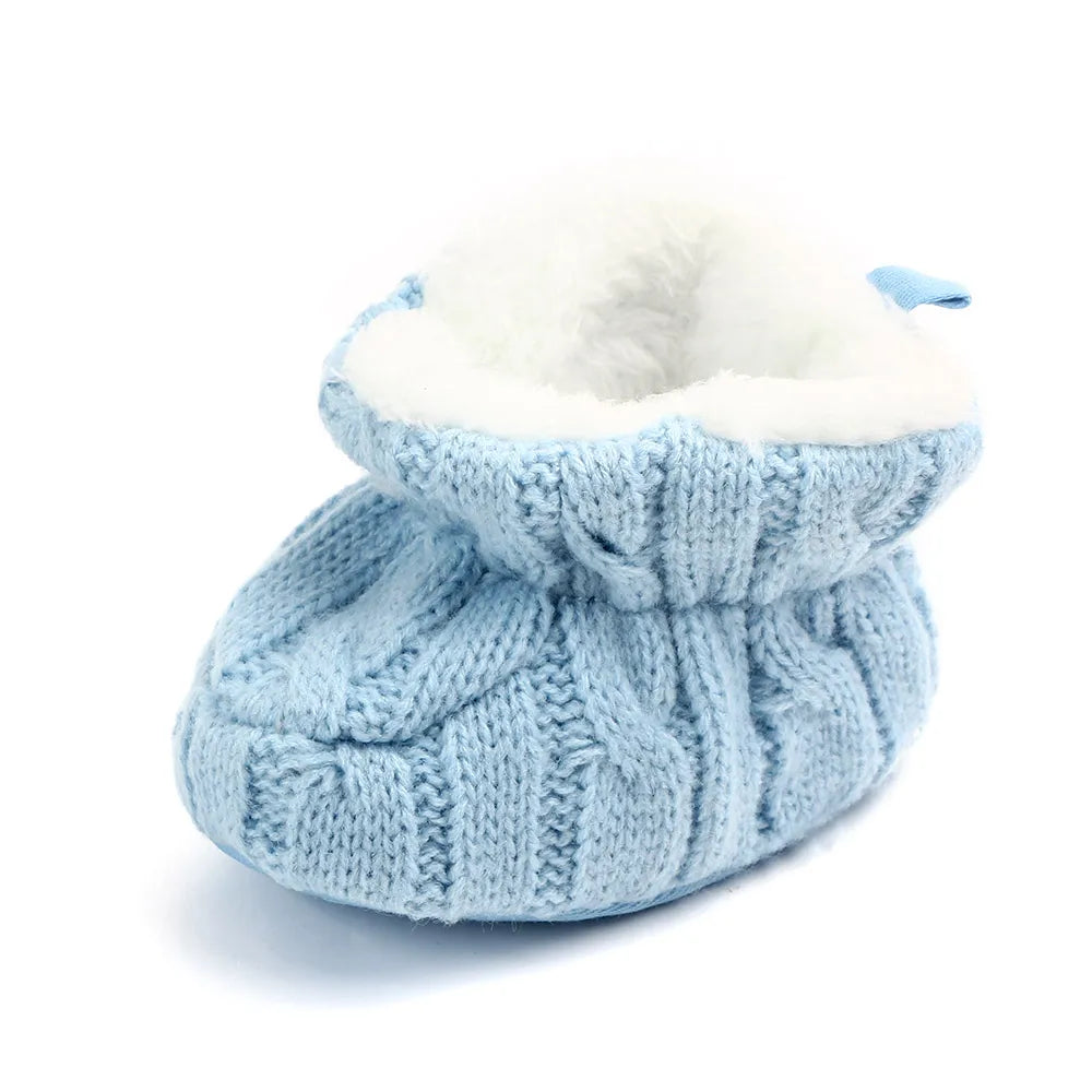 Baby Winter Shoes Knitted Fabric Soft Cotton Warm Infant Prewalking Shoes for Girls and Boys 0-12 Month Babies First Walking