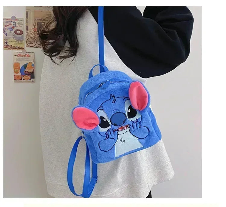 Stitch Backpack Plush Ins Japanese Funny Cartoon Large-Capacity Student Backpack Kindergarten Bag Child Gift